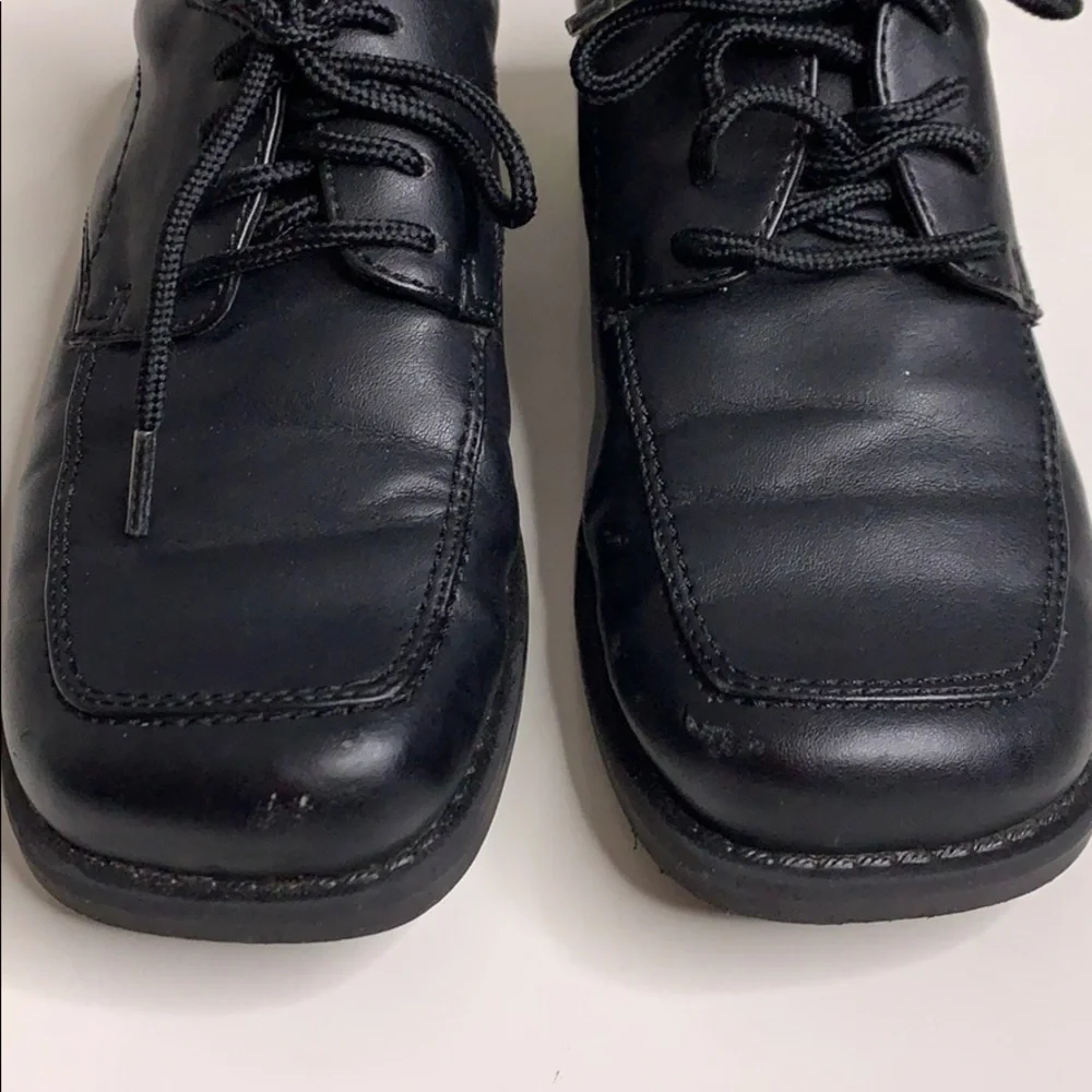 Smart Fit Black Leather Square Toe Lace Up dress shoes boy 12.5 school shoes